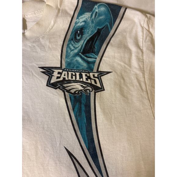 Vintage Pro Player Philadelphia Eagles Tee XL 90s 2000s White | Vertical Graphic - Picture 7 of 7
